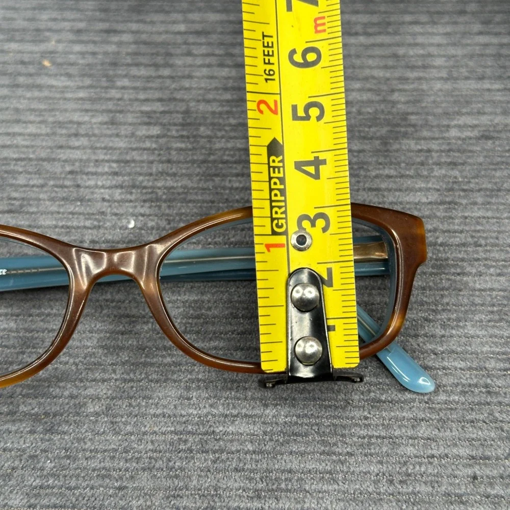 Juicy Couture JU 902 Y2K Eyeglasses Brown Blue Tortoise Shell Gold Charm Temples